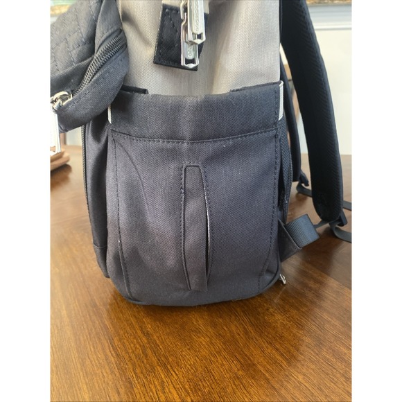 BabbleRoo Diaper Bag Backpack Grey/Blue w/Pacifier case/Changing Pad NEW - Picture 6 of 16